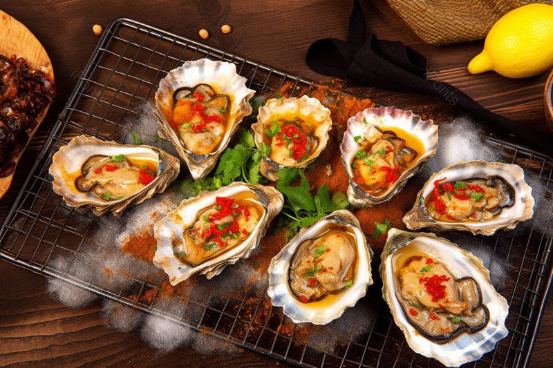 在烧烤架子上的生蚝背景图,高清,摄影图,摄影图片,图片大全,摄影图免费下载